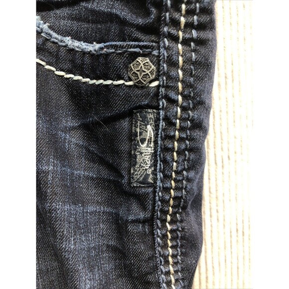 Silver Womens Jeans Size 18" W30/L31 Western Glove Works Dark Wash Distressed - Picture 3 of 16